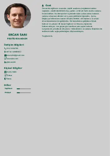 Pratisyen Hekim Cv Örnekleri cv indir